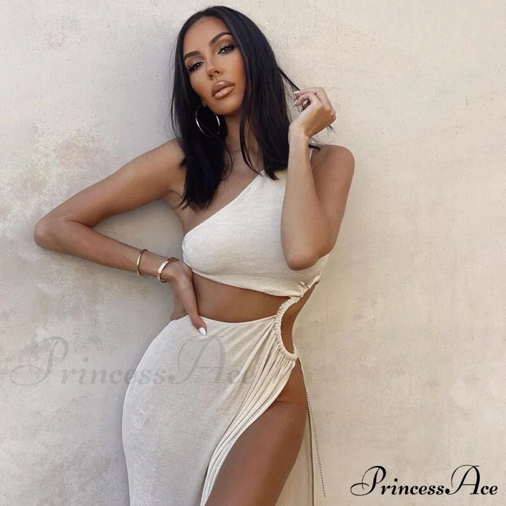 White Shoulder Parties - Women for Split Gown One for Gown and Full-Length Warm-Season Elegant Long Beachwear image 5