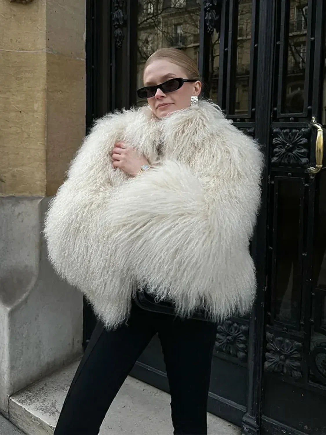White Thicken Cropped Coat image 1