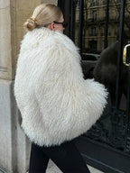 White Thicken Cropped Coat image 3