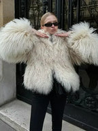 White Thicken Cropped Coat image 7