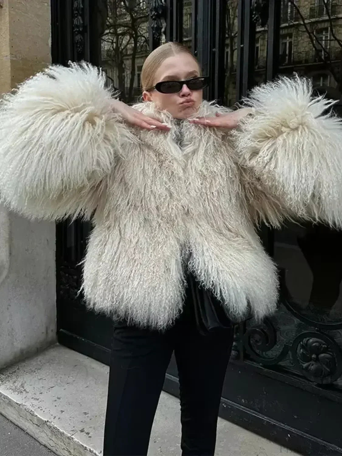 White Thicken Cropped Coat image 7