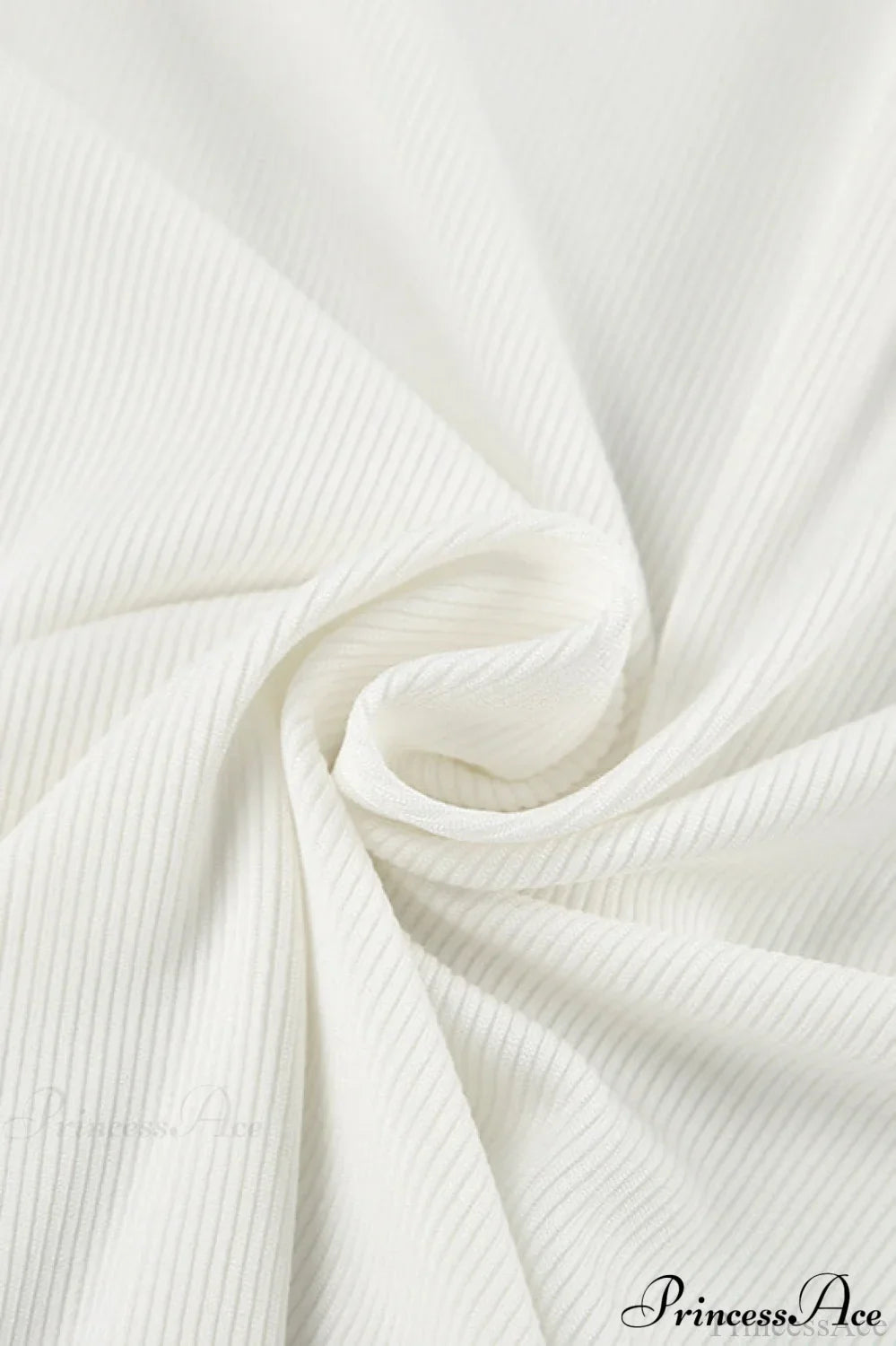 White Turtleneck Slim Knit Long Sleeve Tee image 4