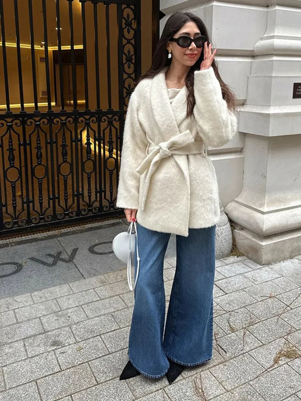 White Woolen Blends Short Coat image 6