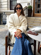 White Woolen Blends Short Coat image 3