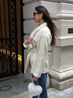 White Woolen Blends Short Coat image 4