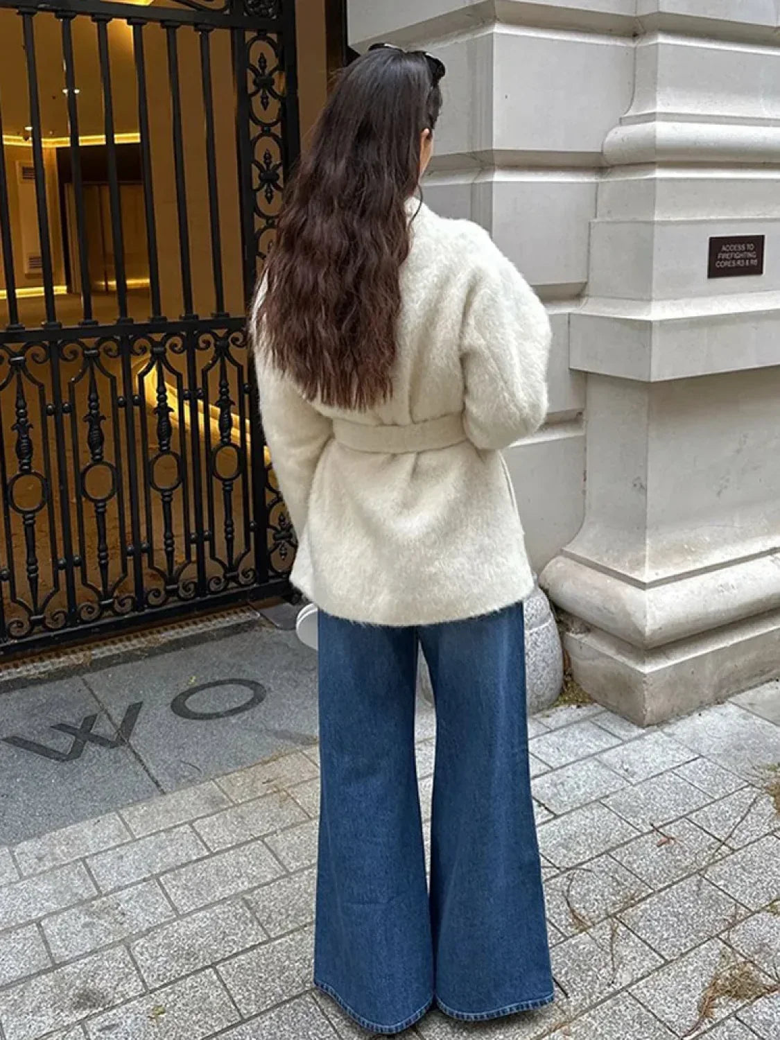 White Woolen Blends Short Coat image 5