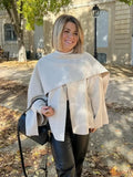 White Woolen Coat with Scarf Collar image 6