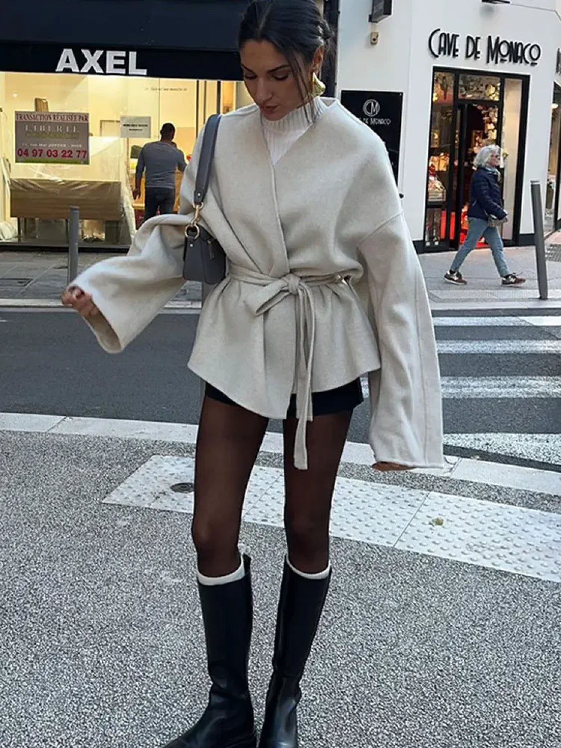 White Woolen Short Coat image 4