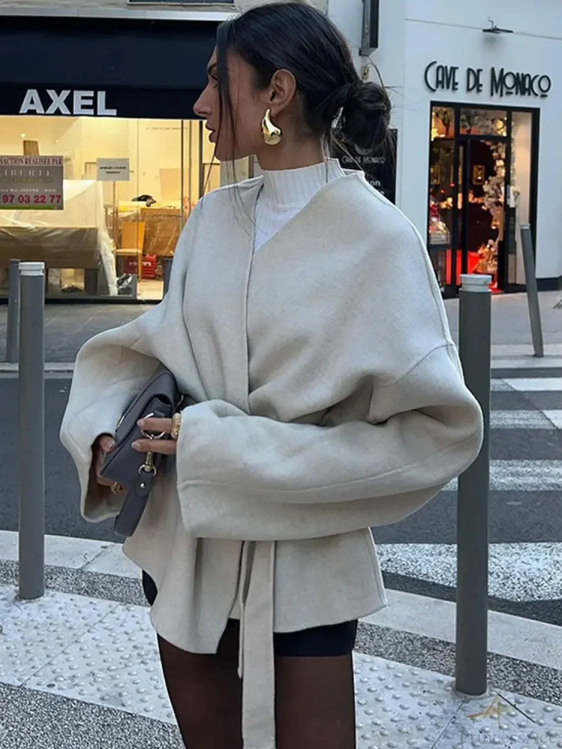 White Woolen Short Coat image 1