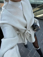 White Woolen Short Coat image 2
