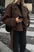 Wide Lapel Wool Blend Coat image 1