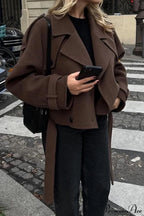 Wide Lapel Wool Blend Coat image 1