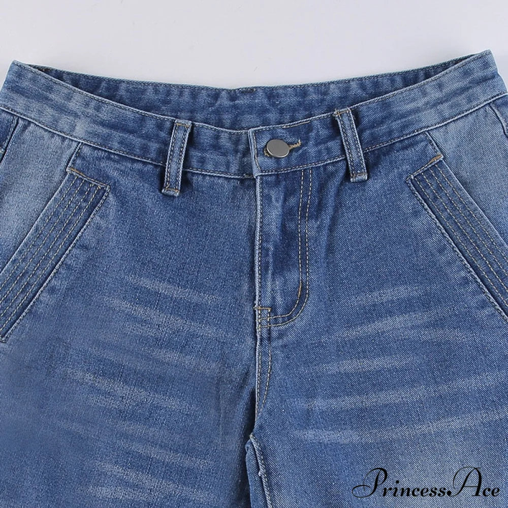 Wide Leg Oversize Y2K Patterned Baggy Winter Cargo Casual Jeans Low Autumn Waist Women's Trousers image 12