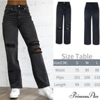 Wide Leg Oversize Y2K Patterned Baggy Winter Cargo Casual Jeans Low Autumn Waist Women's Trousers image 9