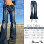 Wide Leg Oversize Y2K Patterned Baggy Winter Cargo Casual Jeans Low Autumn Waist Women's Trousers image 6