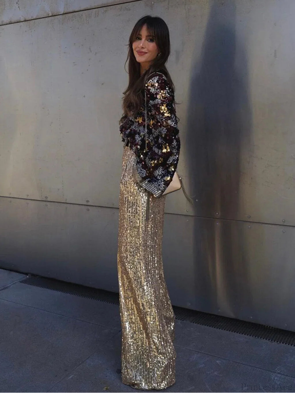 Wide Leg Pants High Waist Sequins Long Pants image 2