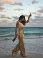 Wide Leg Pants High Waist Sequins Long Pants image 9