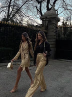 Wide Leg Pants High Waist Sequins Long Pants image 6