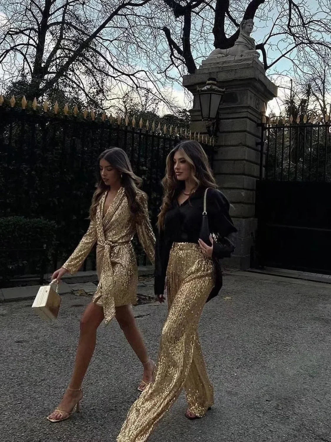 Wide Leg Pants High Waist Sequins Long Pants image 6