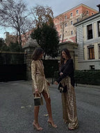 Wide Leg Pants High Waist Sequins Long Pants image 5