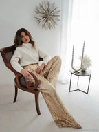 Wide Leg Pants High Waist Sequins Long Pants image 8