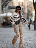 Wide Leg Pants High Waist Sequins Long Pants image 4