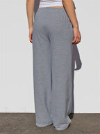 Wide-Leg Striped Drawstring Elastic Casual Sweatpant image 3