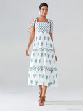 Wide Straps Flowy Floral Bohemian Beach Frill Trim Square Neck A-Line Dress image 7
