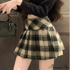 Plaid Wool Pleated Mini Skirt image 2