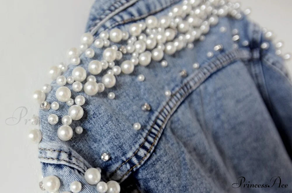 with Detailing New Autumn Women's Jacket Pearl - Denim Collection image 3