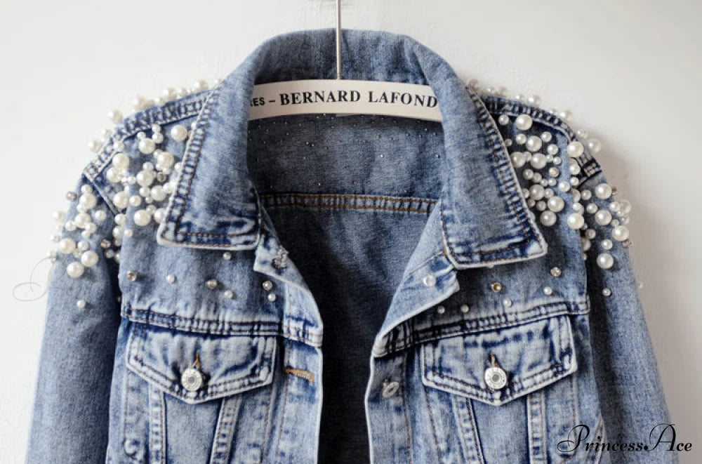 with Detailing New Autumn Women's Jacket Pearl - Denim Collection image 6
