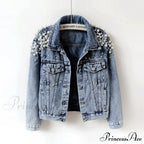 with Detailing New Autumn Women's Jacket Pearl - Denim Collection image 2