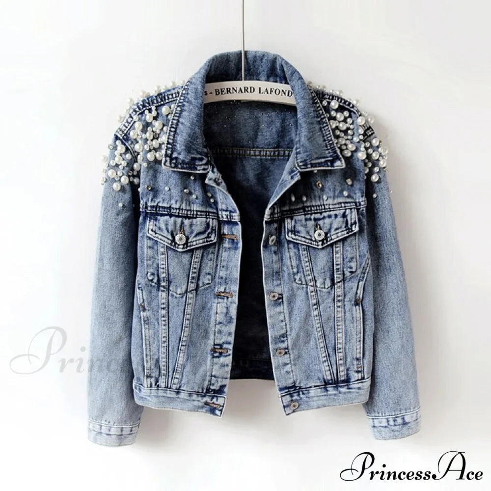 with Detailing New Autumn Women's Jacket Pearl - Denim Collection image 2