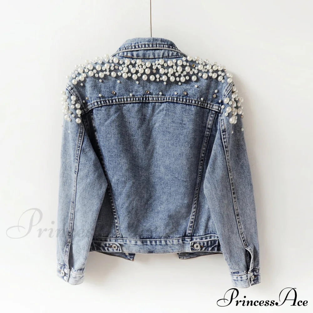 with Detailing New Autumn Women's Jacket Pearl - Denim Collection image 5