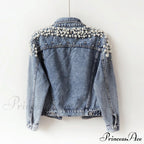 with Detailing New Autumn Women's Jacket Pearl - Denim Collection image 5