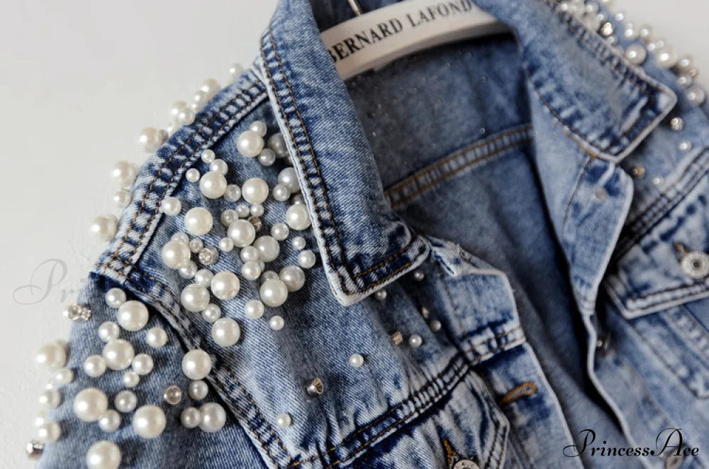 with Detailing New Autumn Women's Jacket Pearl - Denim Collection image 8