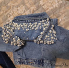with Detailing New Autumn Women's Jacket Pearl - Denim Collection image 14