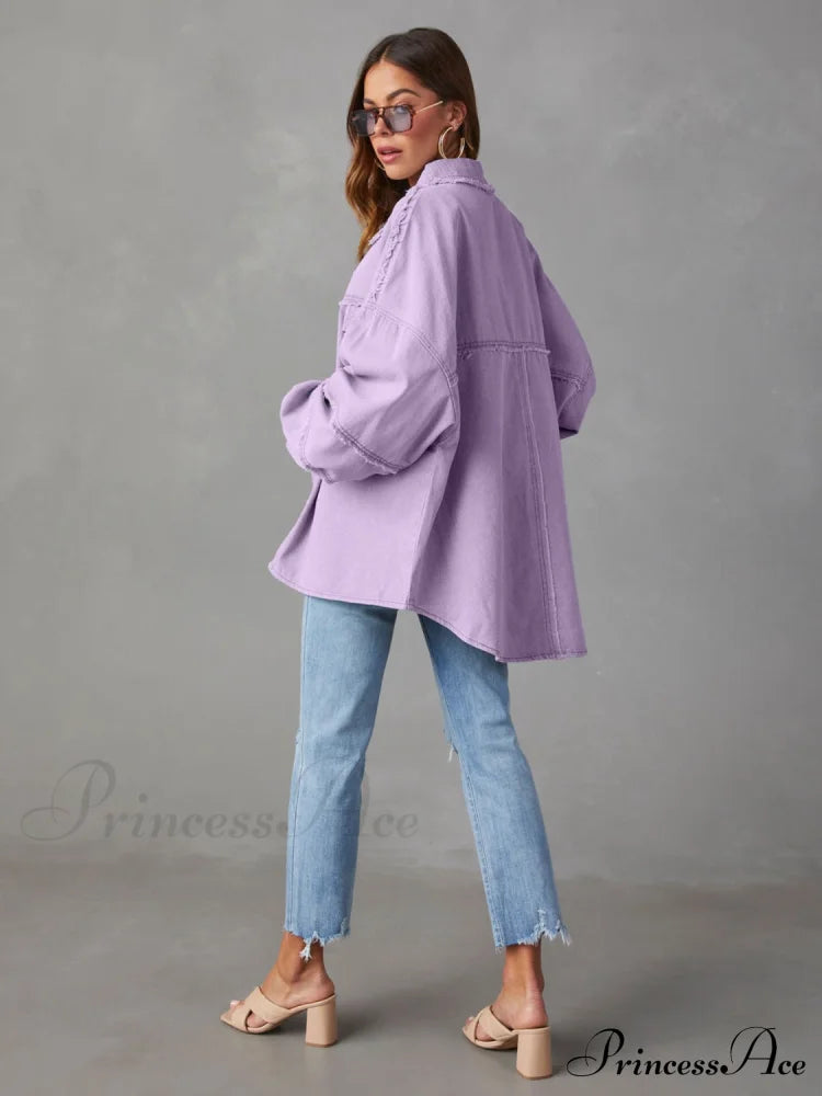 with Raw Jacket Dropped Hem Shoulder image 4