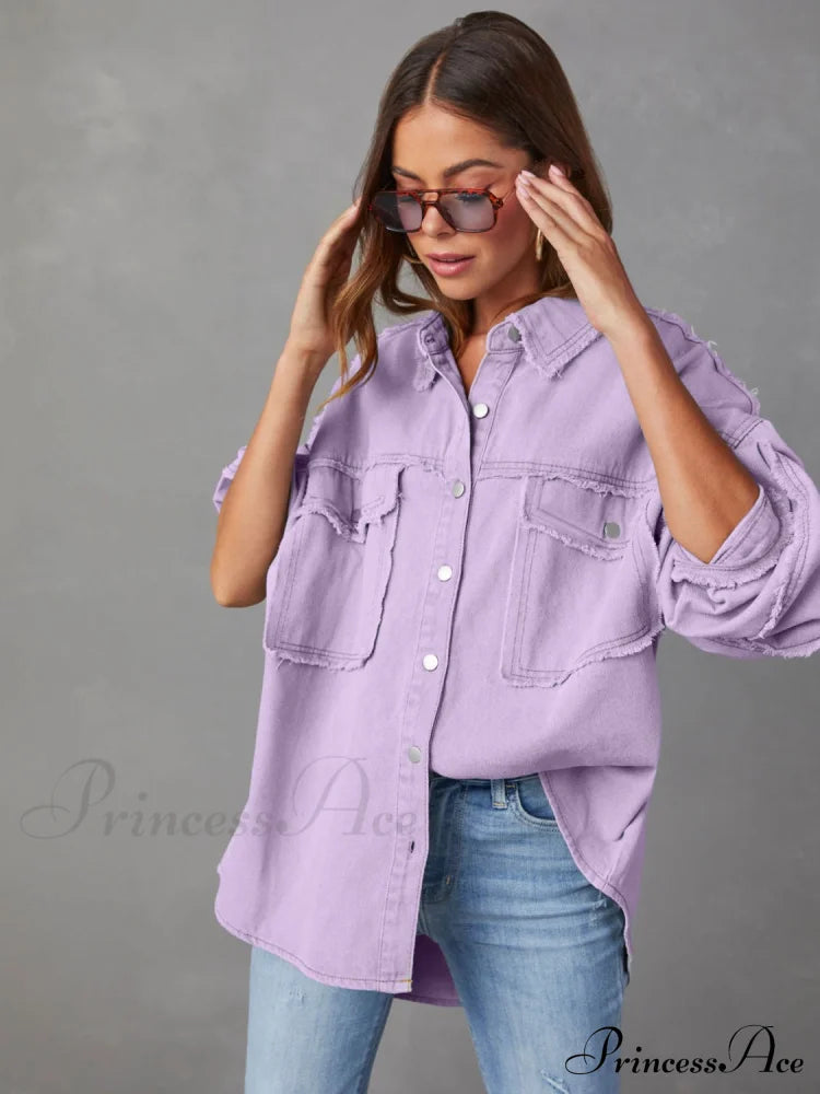 with Raw Jacket Dropped Hem Shoulder image 3