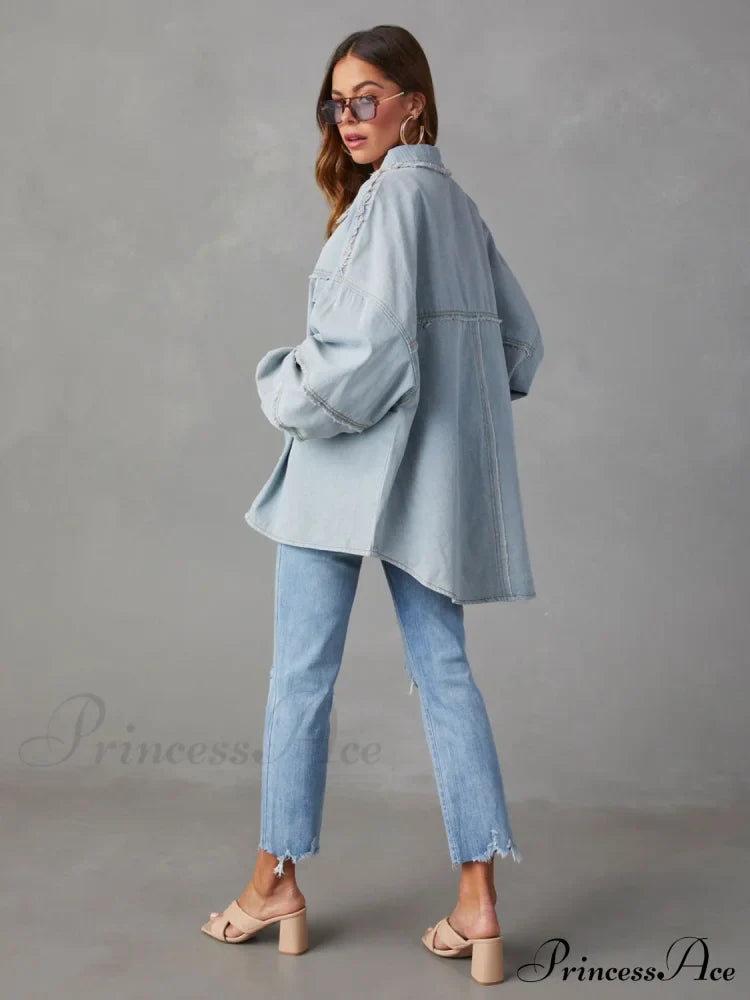 with Raw Jacket Dropped Hem Shoulder image 10