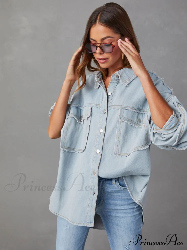 with Raw Jacket Dropped Hem Shoulder image 9