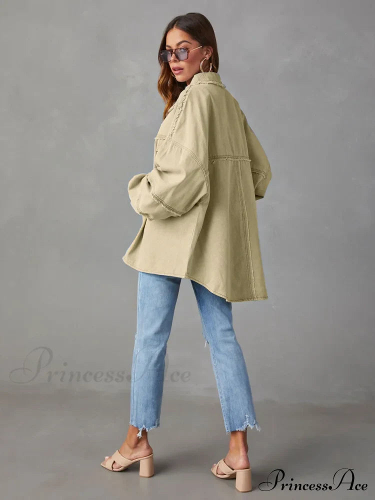 with Raw Jacket Dropped Hem Shoulder image 15