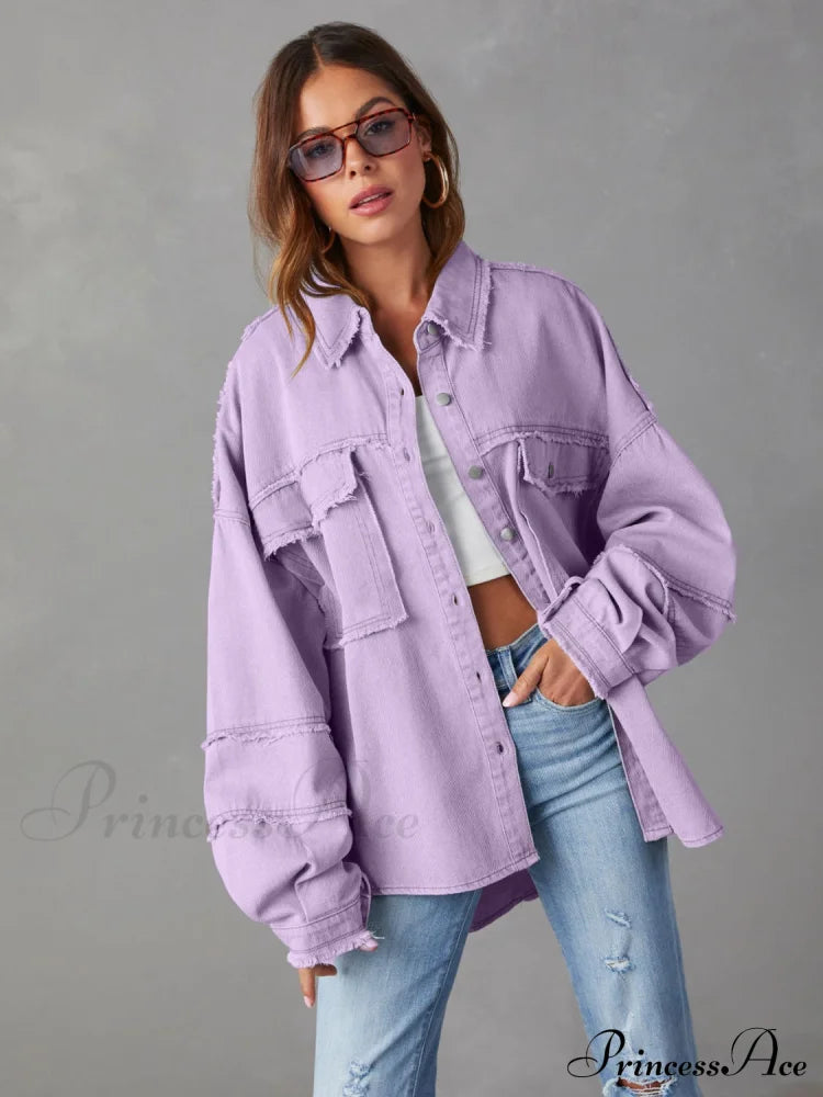 with Raw Jacket Dropped Hem Shoulder image 2