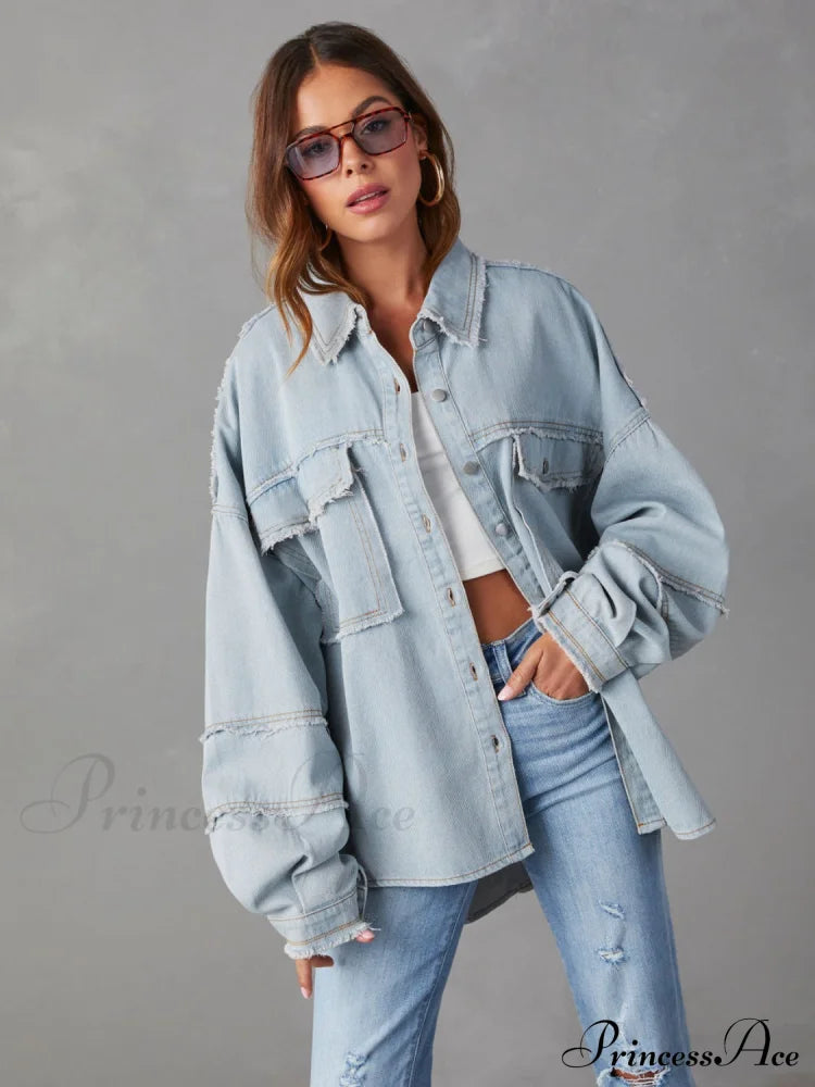 with Raw Jacket Dropped Hem Shoulder image 8