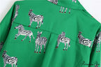 with Satin Blouse Design Arm - Long Women's Zebra Top image 30