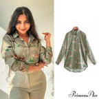 with Satin Blouse Design Arm - Long Women's Zebra Top image 7