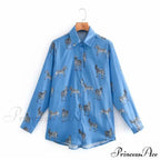 with Satin Blouse Design Arm - Long Women's Zebra Top image 10