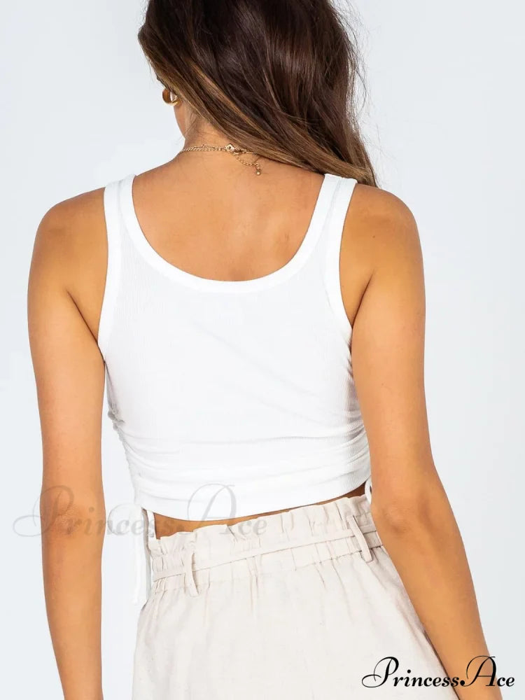 with Tank Round Neck Ruched Drawstring image 5