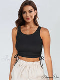 with Tank Round Neck Ruched Drawstring image 1