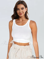 with Tank Round Neck Ruched Drawstring image 4